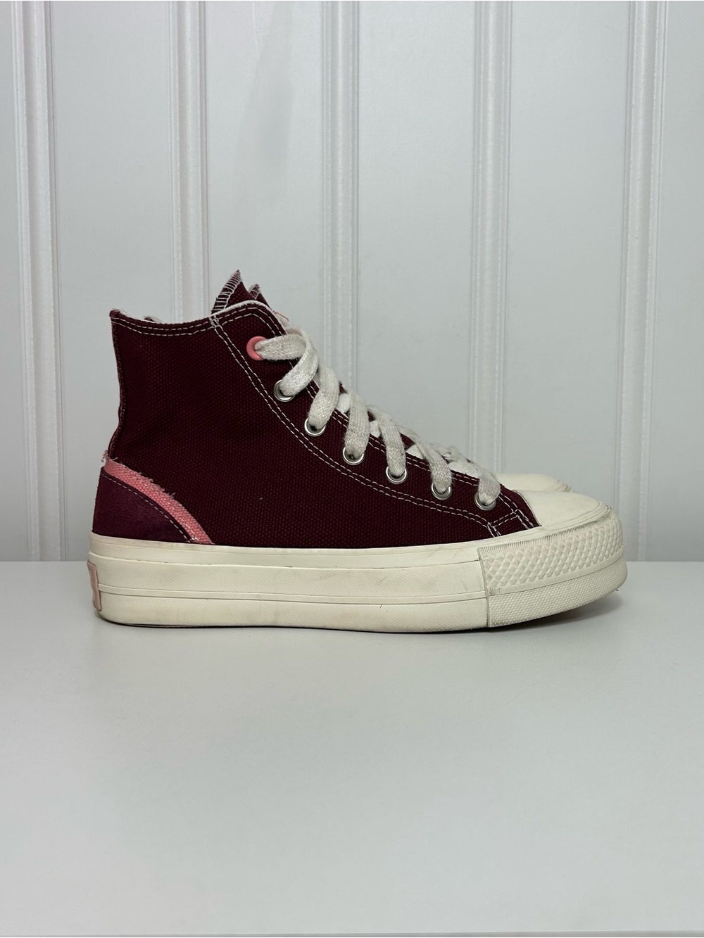 Converse ctas hi lift all star platform Sneaker ox blood Burgundy pink women 7.5